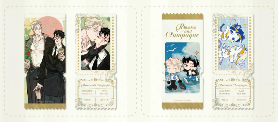 Roses and Champagne Photocard Tickets Benefit Set