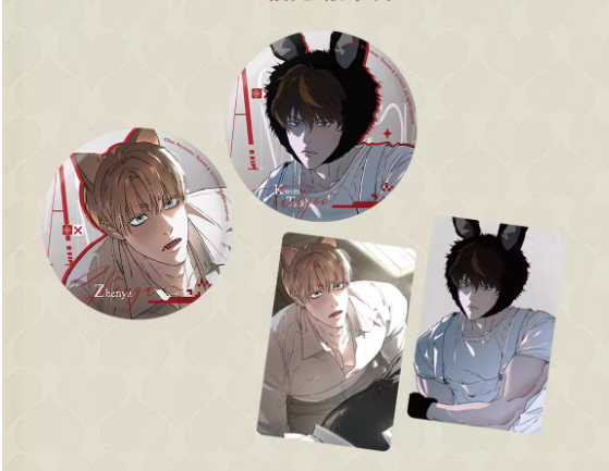 Codename Anastasia China Pop-up Masquerade Kitty and Bunny Badge and Photocard Set