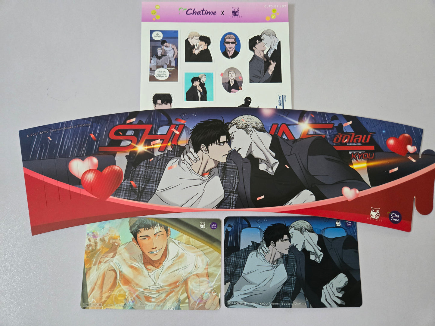 Shutline Thailand Chatime Hermit Books Collab Photocard Sticker Cup Sleeve Set