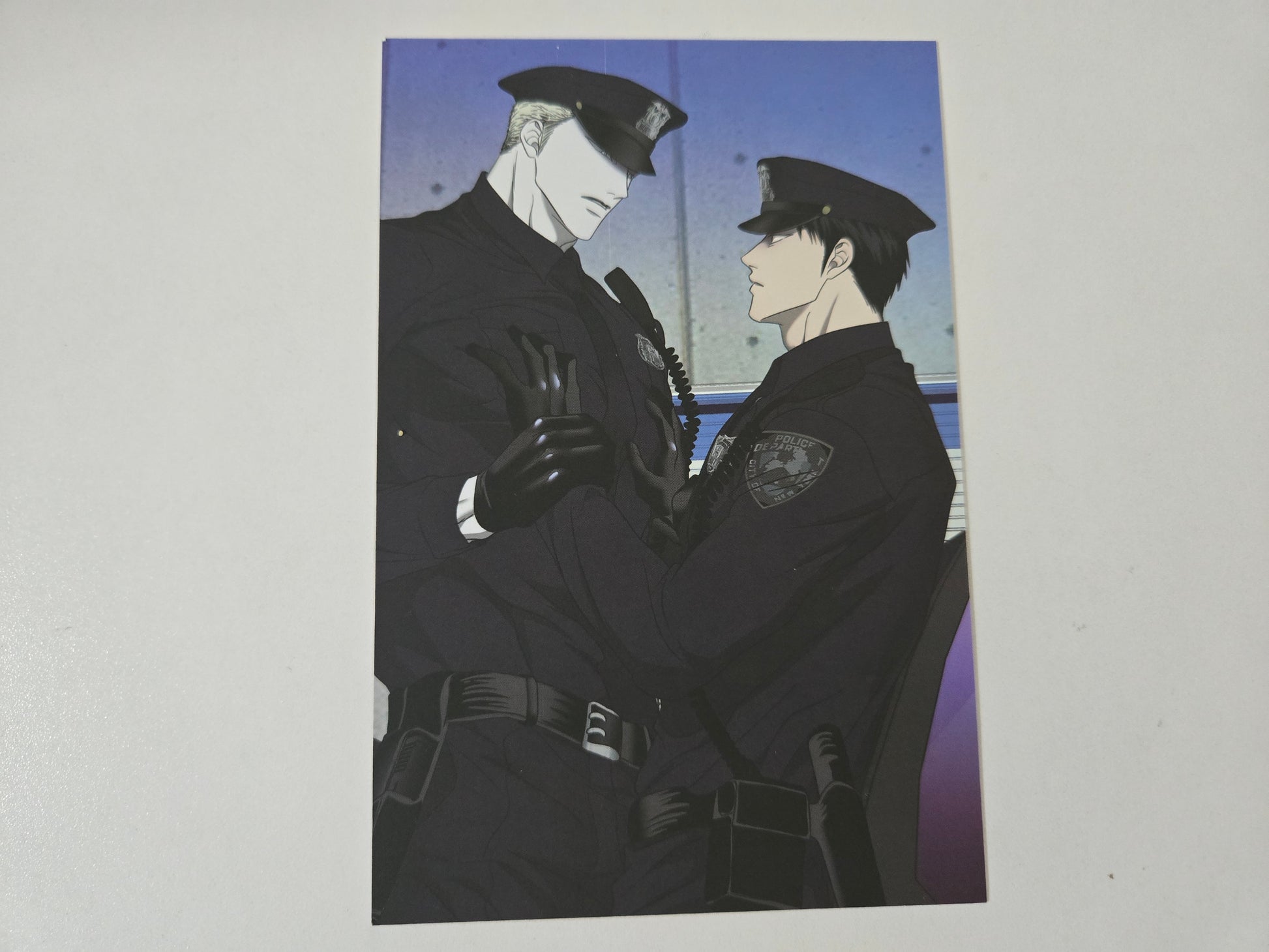 Shutline couple as police officers in their uniforms