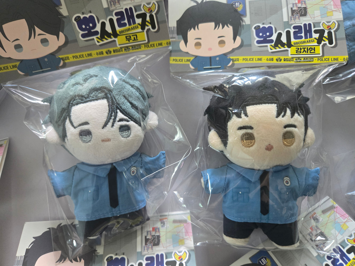 Swallow You whole plush dolls in retail packaging, featuring Mugo and Jaheon