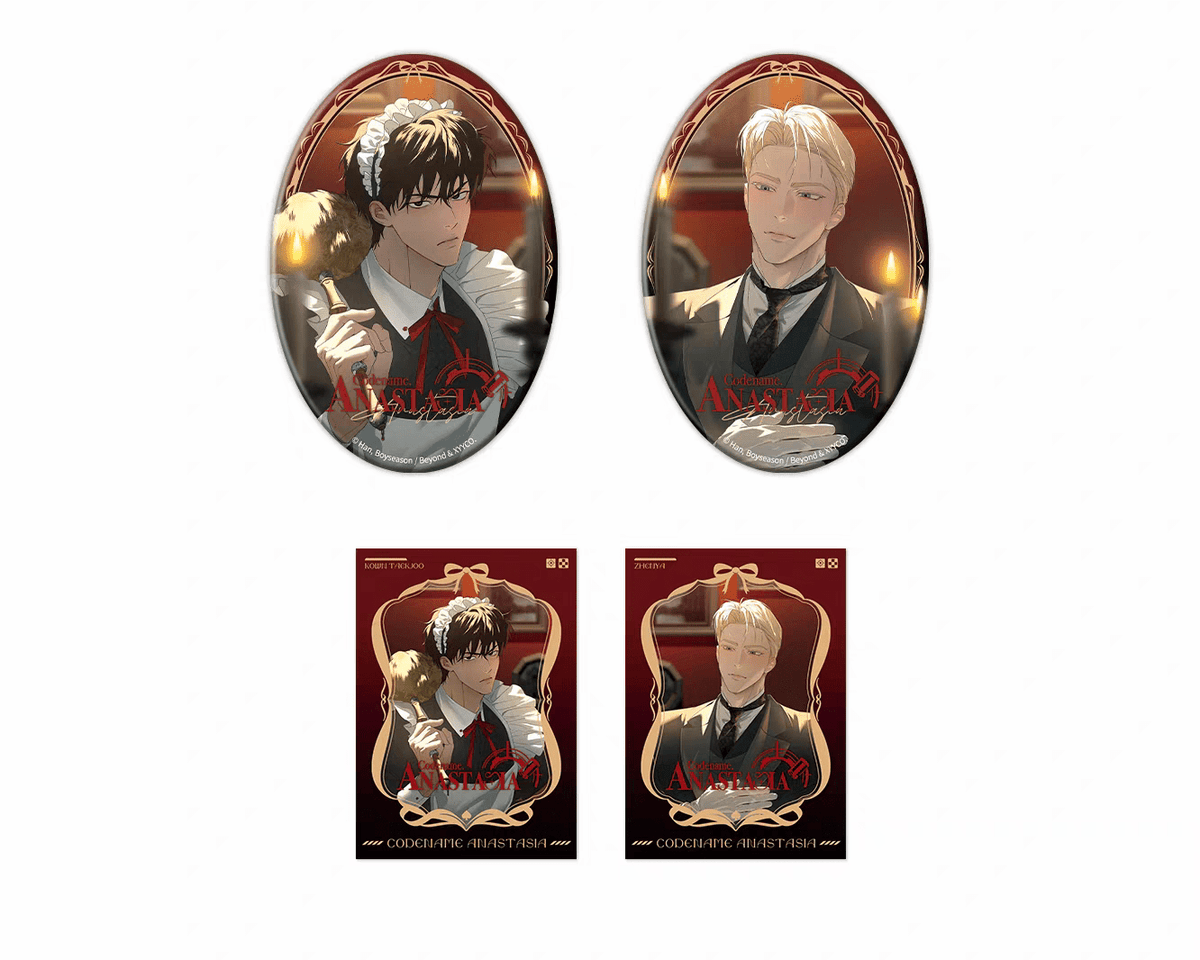 Codename Anastasia Maid Butler Theme Badge & Photocard Set - Eggs And Muffin