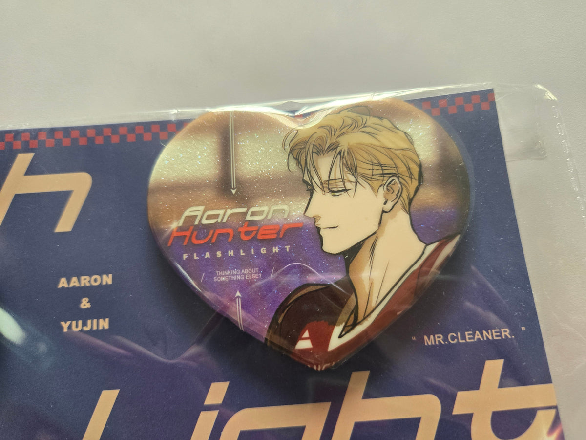 Flashlight AU Special Episode Heart Shaped Badge Set - Eggs And Muffin